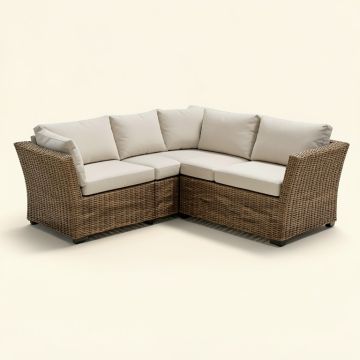 Ginelie 113.36 '' Wide Outdoor Wicker U-Shaped Patio Sectional With Cushions (synthetic illustration; no displayed measurements)