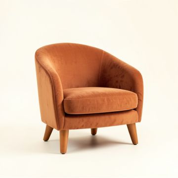 Hazel Dale Upholstered Armchair - Terracotta (synthetic illustration; no displayed measurements)