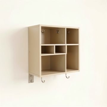 Laurel Bridge Wall-Mounted Entryway Organizer Shelf - Beige (synthetic illustration; no displayed measurements)