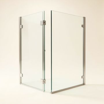 57.75 '' X 80 '' Hinged Frameless Shower Door (synthetic illustration; no displayed measurements)