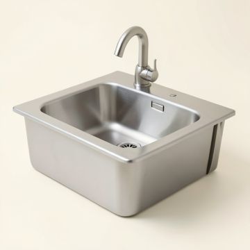 Kohler Tailor Large Single Basin Stainless Steel Sink With Large Flora Insert (synthetic illustration; no displayed measurements)
