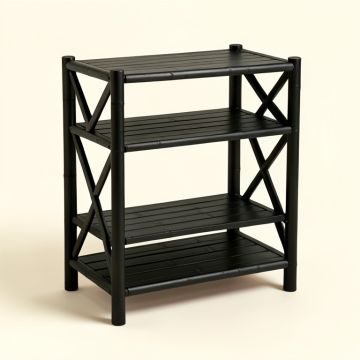 Summit Bridge Empty Seed-Starting Shelving Unit Without Lights - Black (synthetic illustration; no displayed measurements)