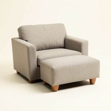 Mendonca Big Kids Loveseat Sofa And Ottoman (synthetic illustration; no displayed measurements)