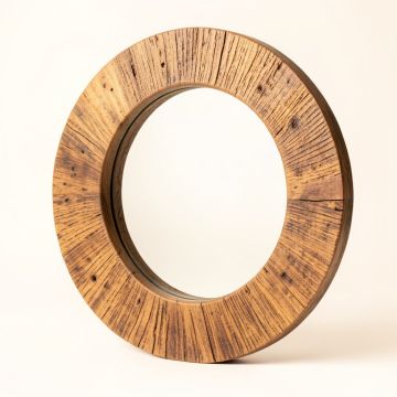 Mcmillen Driftwood Circular Sunburst Rustic Accent Mirror (synthetic illustration; no displayed measurements)