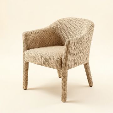 Woven Solid Manufactured Wood Solid Wood Side Chair In Beige (synthetic illustration; no displayed measurements)