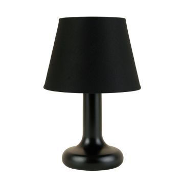 Moss Arc Table Lamp With A Plain Fabric Shade - Black