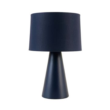Dune Brook Table Lamp With A Plain Fabric Shade - Navy