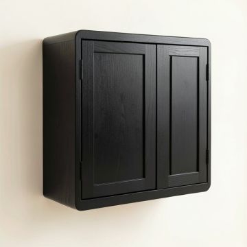 Hazel Brook Wall-Mounted Entry Cabinet - Black (synthetic illustration; no displayed measurements)