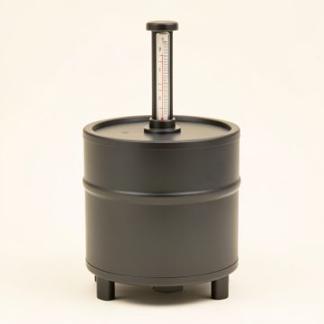 Clock Bourbon Barrel With Thermometer (synthetic illustration; no displayed measurements)