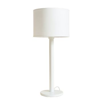 River Crest Floor Lamp With A Plain Fabric Shade - White
