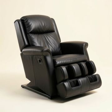 Genuine Leather Reclining Adjustable Width Massage Chair (synthetic illustration; no displayed measurements)