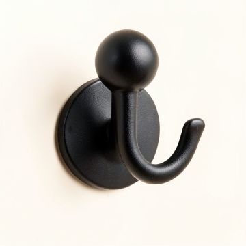 Ridge Bluff Wall-Mounted Robe Hook - Black (synthetic illustration; no displayed measurements)