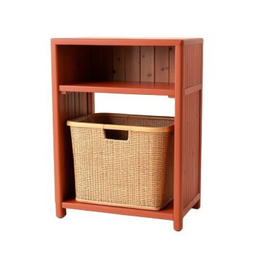 Birch Dale Freestanding Pull-Out Hamper Cabinet - Terracotta