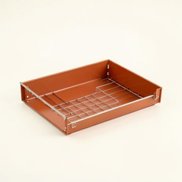 Clay Falls Empty Under-Desk Cable Tray - Terracotta (synthetic illustration; no displayed measurements)