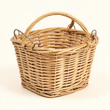 Hyacinth And Wood Handled Wicker Basket (synthetic illustration; no displayed measurements)