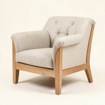 Popel 33 '' Wide Tufted Linen Armchair (synthetic illustration; no displayed measurements)