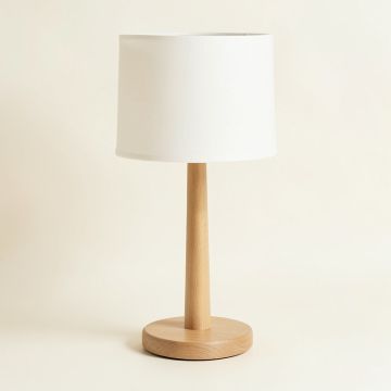 Ash Bend Table Lamp With A Plain Fabric Shade - Ivory (synthetic illustration; no displayed measurements)