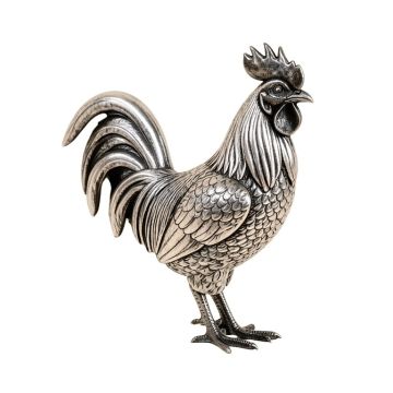 Plate Shape Print Rooster Metal Wall Décor