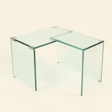 Galiena Glass L-Shape Desk (synthetic illustration; no displayed measurements)