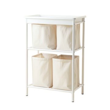 Hill Canyon Laundry Sorting Station With Plain Removable Bags - White (synthetic illustration; no displayed measurements)