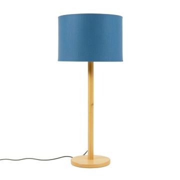 Oak Bluff Floor Lamp With A Plain Fabric Shade - Blue