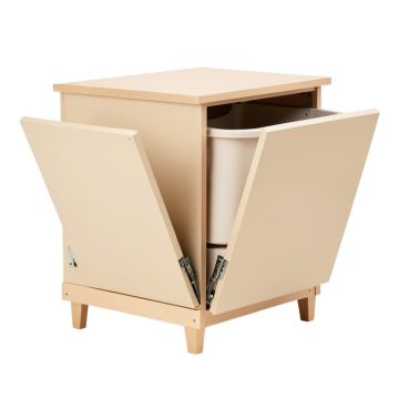 Glen Bend Freestanding Pull-Out Hamper Cabinet - Beige