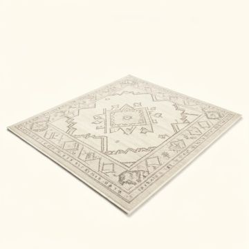 Bohemian Distressed Geometric Cream Area Rug (synthetic illustration; no displayed measurements)