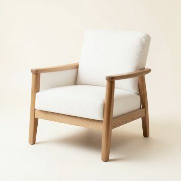 Olive Brook Upholstered Armchair - White (synthetic illustration; no displayed measurements)