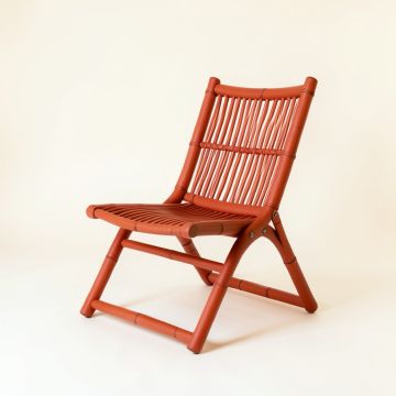 Hazel Bridge Folding Outdoor Chair - Terracotta (synthetic illustration; no displayed measurements)