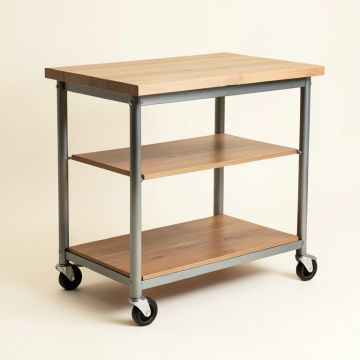 Grover Wooden Kitchen Cart With Metal (synthetic illustration; no displayed measurements)