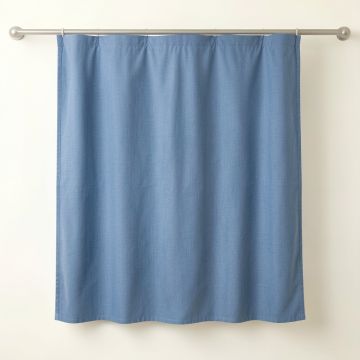 Stone Bend Shower Curtain Hanging Flat From A Plain Rod - Blue (synthetic illustration; no displayed measurements)