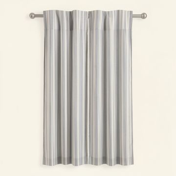 Stripe Solid Semi-Sheer Rod Pocket Curtain Panels (synthetic illustration; no displayed measurements)
