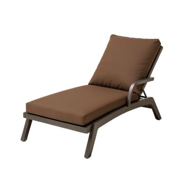 Achary Outdoor Reclining Chaise Lounge With Cushion