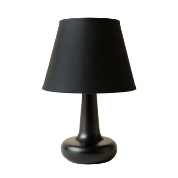 Briar Arc Table Lamp With A Plain Fabric Shade