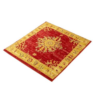 Kirssy Abstract Power Loom Red/Yellow Area Rug