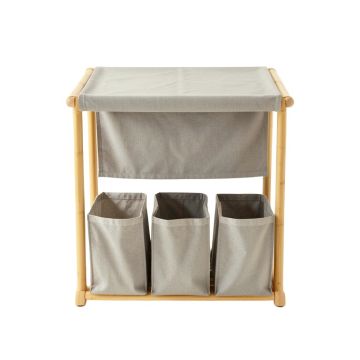 Spruce Branch Laundry Sorting Station With Plain Removable Bags - Gray