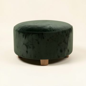 Labonte 15.5 '' Velvet Wide Round Standard Ottoman (synthetic illustration; no displayed measurements)