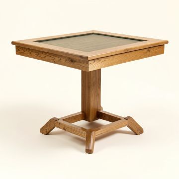 52 '' Oak Contemporary Folding Poker Table (synthetic illustration; no displayed measurements)