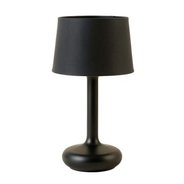 River Crest Table Lamp With A Plain Fabric Shade - Black