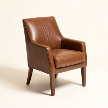 Windsor Genuine Leather Upholstered Dining Chair (synthetic illustration; no displayed measurements)