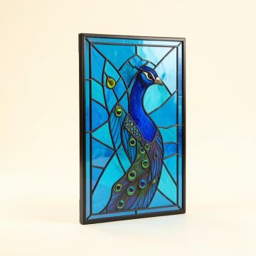 Peacock Window Panel (synthetic illustration; no displayed measurements)