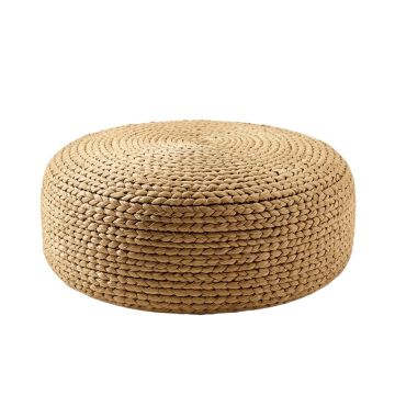 Mayes Round Water Hyacinth Woven Pouf