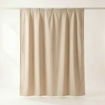 Hazel Canyon Shower Curtain Hanging Flat From A Plain Rod - Beige (synthetic illustration; no displayed measurements)