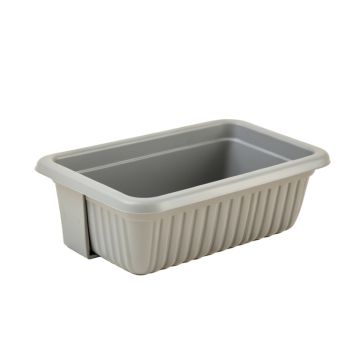 Hazel Canyon Empty Railing Planter With Integral Brackets - Gray