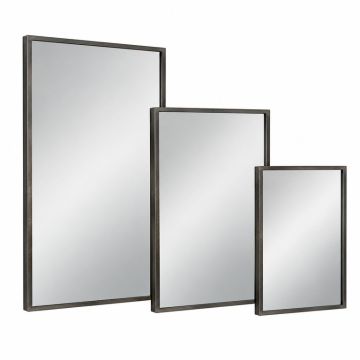 3 Piece Clarkston Rectangular Metal Industrial Accent Mirror Set