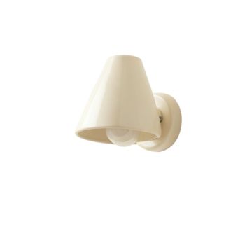 Slate Crest Wall Sconce Mounted On A Plain Wall - Cream