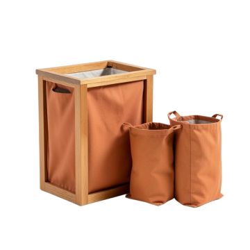 Lake Brook Laundry Sorting Station With Plain Removable Bags - Terracotta