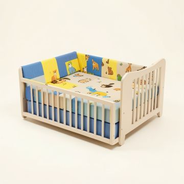 Crowle Zoo Animals 3 Piece Baby Crib Bedding Set (synthetic illustration; no displayed measurements)