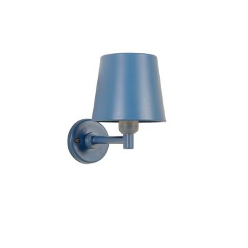 Wren Bend Wall Sconce Mounted On A Plain Wall - Blue