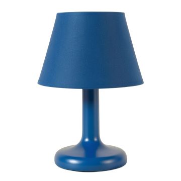 Willow Crossing Table Lamp With A Plain Fabric Shade - Blue